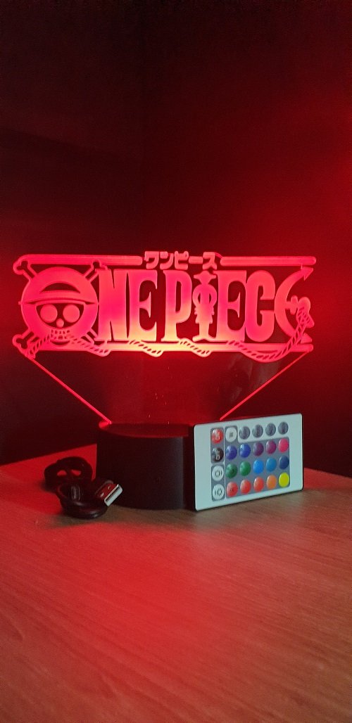 Lampe led 3D Logo One Piece, manga ,veilleuse, déco, illusion, chevet