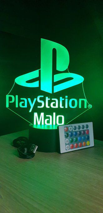 Lampe led 3D Logo Playstation, veilleuse, idée cadeau, jeux vidéo