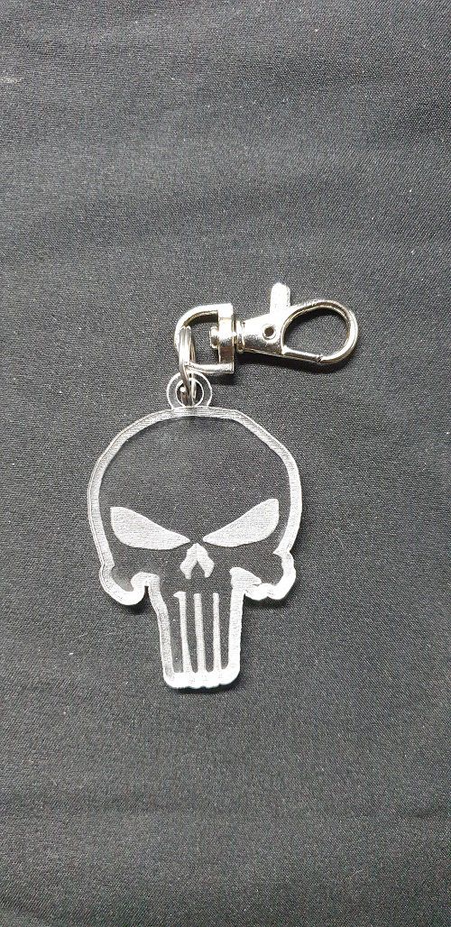 Porte-clés Logo Punisher, Marvel, attache, cadeau, accroche, médaillon