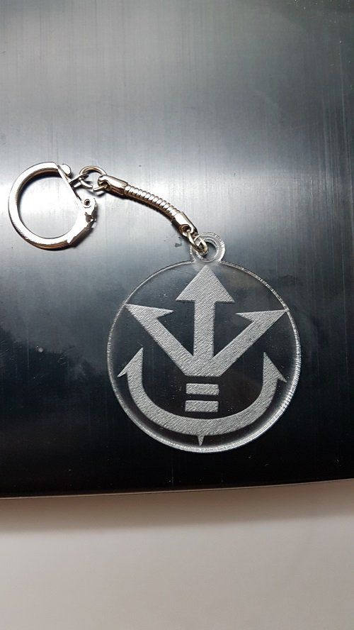 Porte-clés logo Roi Vegeta, Dragon Ball, attache, faire part, cadeau, accroche, médaillon