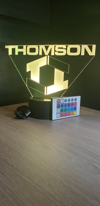 Lampe led 3D Logo Thomson, veilleuse, chevet, neon, déco, illusion