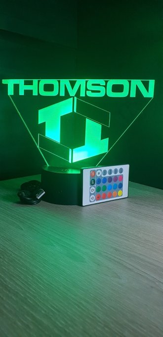 Lampe led 3D Logo Thomson, veilleuse, chevet, neon, déco, illusion