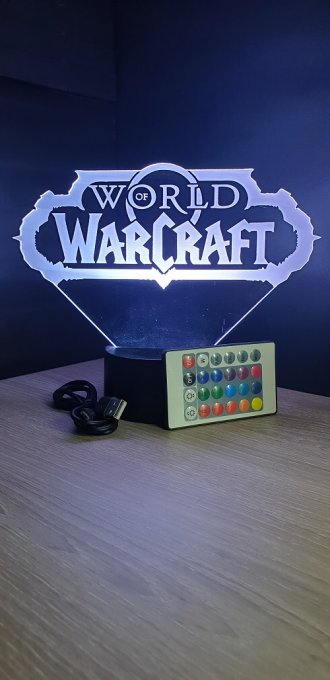Lampe led 3D Logo World of Warcraft, PC, jeux vidéo, veilleuse, personnalisable, illusion, chevet