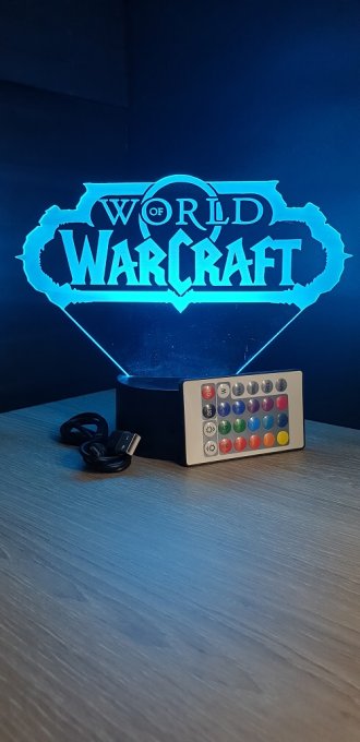 Lampe led 3D Logo World of Warcraft, PC, jeux vidéo, veilleuse, personnalisable, illusion, chevet