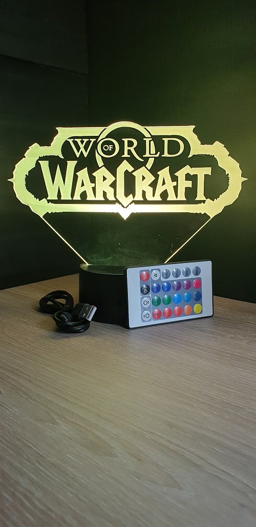 Lampe led 3D Logo World of Warcraft, PC, jeux vidéo, veilleuse, personnalisable, illusion, chevet