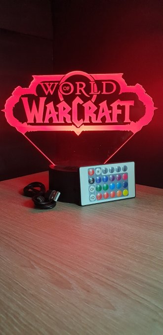 Lampe led 3D Logo World of Warcraft, PC, jeux vidéo, veilleuse, personnalisable, illusion, chevet