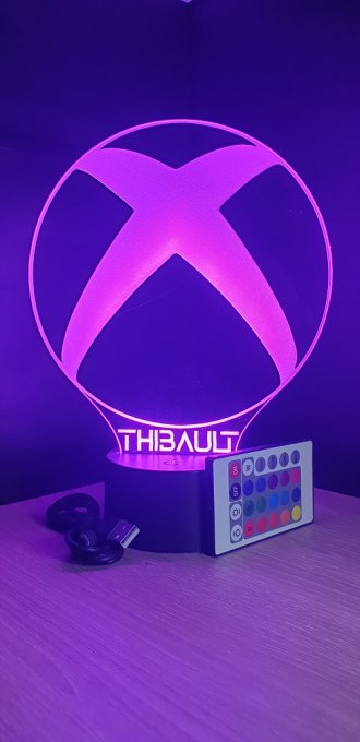 Lampe led 3D XBOX, console, veilleuse, jeux vidéo, geek, déco