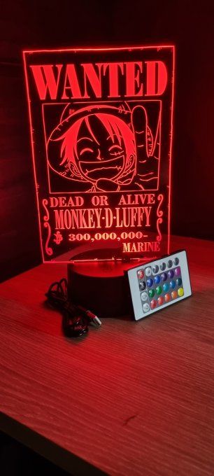 Lampe-led-3d-luffy-d-monkey-wanted