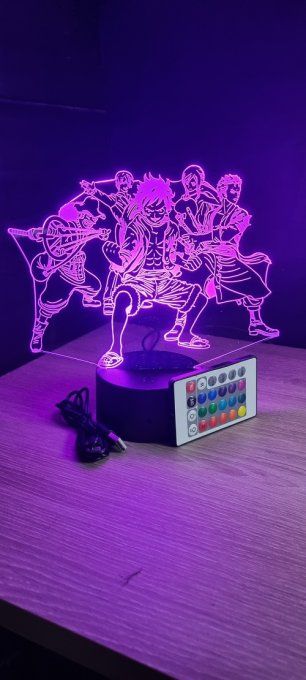 Lampe led 3D Luffy zoro Nami Sanji Usopp, One Piece, manga, illusion