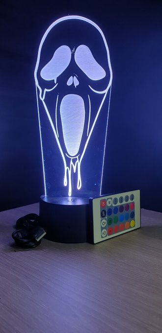 lampe-led-3d-masque-scream