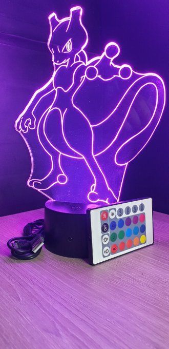 Lampe-led-3d-Mewtwo