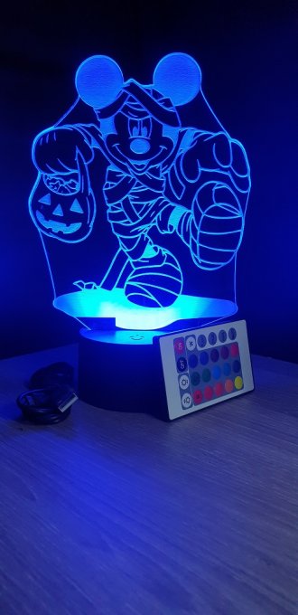 Lampe led 3D Mickey momie, veilleuse, chevet, néon, déco