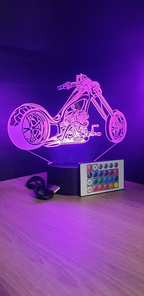 Grav'stylé: Lampe led 3D logo BMW, Moto, veilleuse, chevet, néon