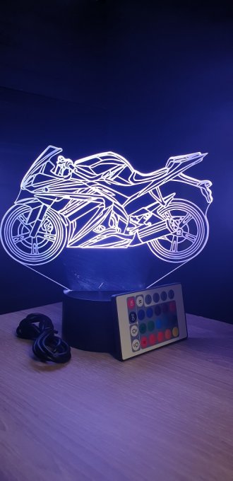 Lampe led 3D Moto sport, Motogp, veilleuse, chevet, néon, illusion