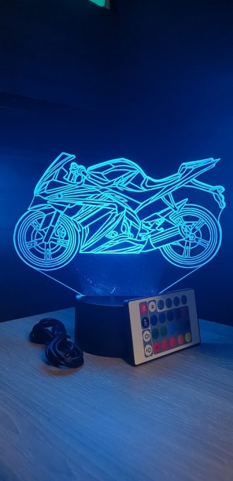 Lampe led 3D Moto sport, Motogp, Moto, veilleuse, chevet, néon, idée cadeau, déco, illusion, bureau