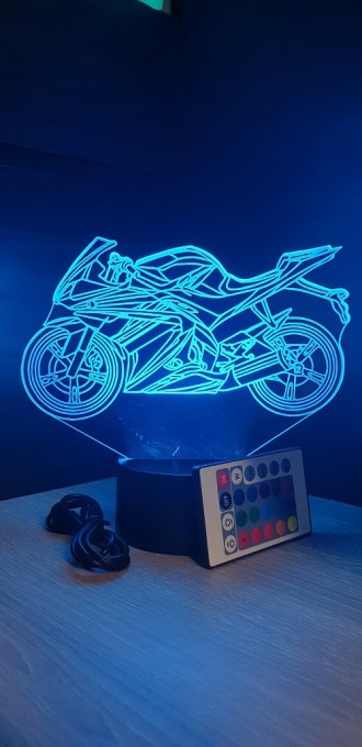 Lampe led 3D Moto sport, Motogp, veilleuse, chevet, néon, illusion