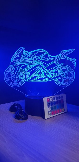 Lampe led 3D Moto sport, Motogp, Moto, veilleuse, chevet, néon, idée cadeau, déco, illusion, bureau