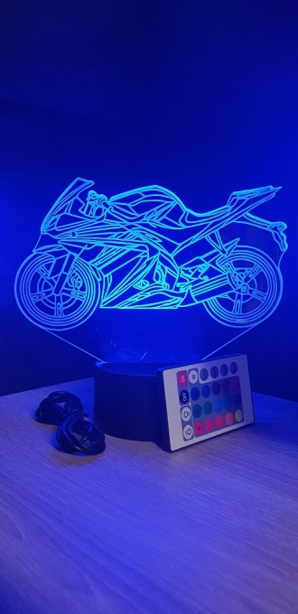 Lampe led 3D Moto sport, Motogp, veilleuse, chevet, néon, illusion