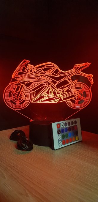Lampe led 3D Moto sport, Motogp, Moto, veilleuse, chevet, néon, idée cadeau, déco, illusion, bureau