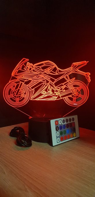 Lampe led 3D Moto sport, Motogp, veilleuse, chevet, néon, illusion