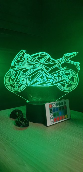 Lampe led 3D Moto sport, Motogp, veilleuse, chevet, néon, illusion