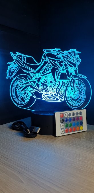 Lampe led 3D MT07, Moto, veilleuse, déco, illusion, personnalisable