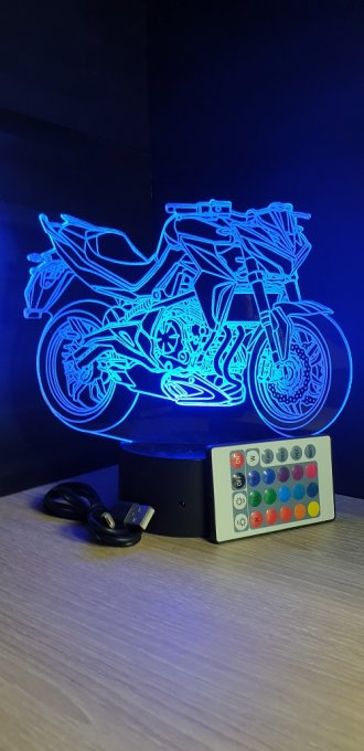 Lampe led 3D MT07, Moto, veilleuse, déco, illusion, personnalisable