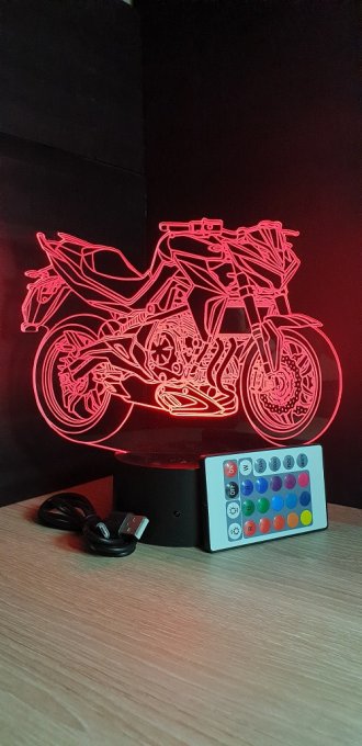 Lampe led 3D MT07, Moto, veilleuse, déco, illusion, personnalisable