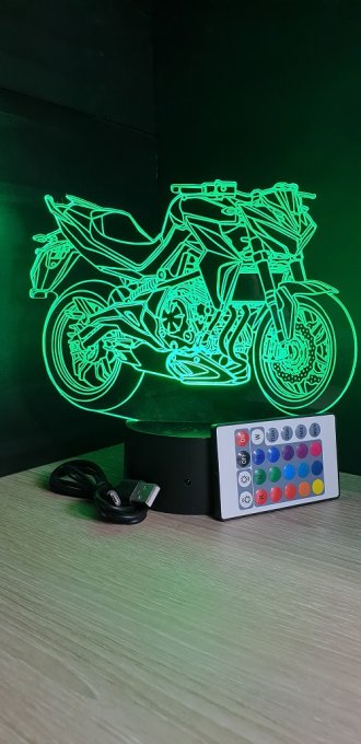 Lampe led 3D MT07, Moto, veilleuse, déco, illusion, personnalisable