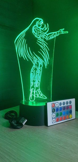 Lampe led 3D Mû, Chevaliers du Zodiaque, illusion, idée cadeau, veilleuse, déco, enfant, chambre