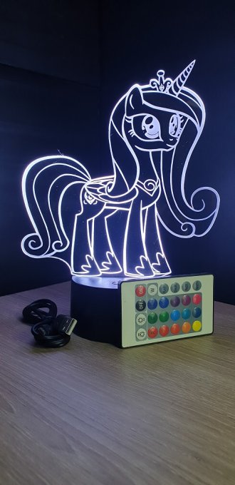 Lampe led 3D My Little Poney, veilleuse, chevet, néon, dessin animé