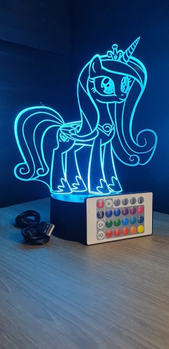 Lampe led 3D My Little Poney, veilleuse, chevet, néon, dessin animé