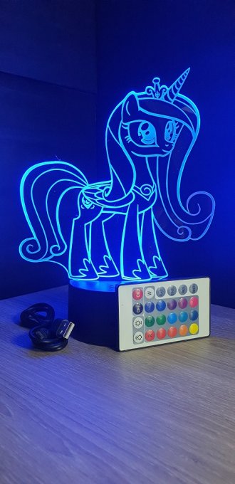 Lampe led 3D My Little Poney, veilleuse, chevet, néon, dessin animé