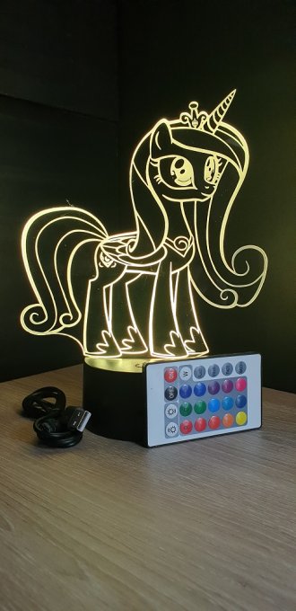 Lampe led 3D My Little Poney, veilleuse, chevet, néon, dessin animé