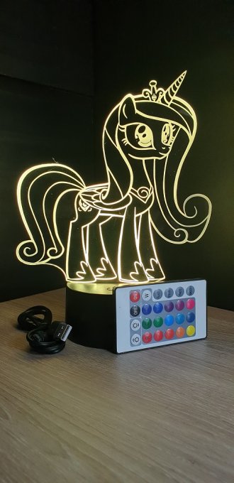 Lampe led 3D My Little Poney, veilleuse, chevet, néon, dessin animé