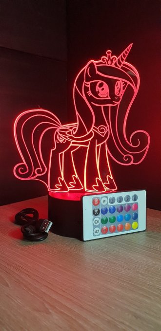 Lampe led 3D My Little Poney, veilleuse, chevet, néon, dessin animé