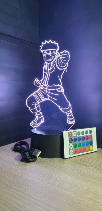 Lampe led 3D Naruto, manga ,veilleuse, déco, illusion, bureau, lumière