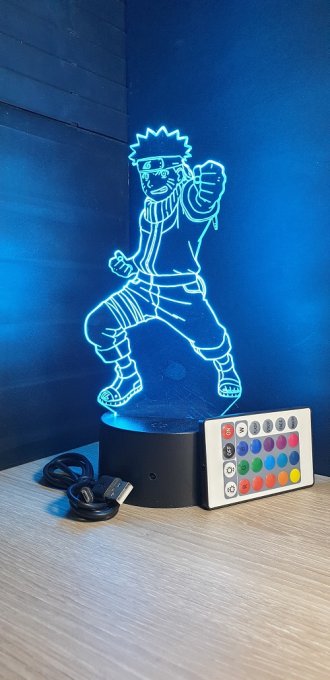 Lampe led 3D Naruto, manga ,veilleuse, déco, illusion, bureau, lumière