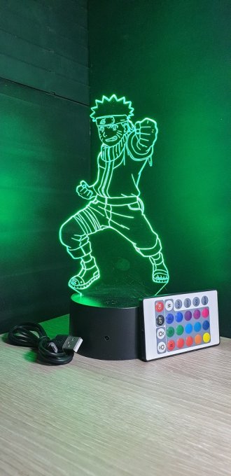 Lampe led 3D Naruto, manga ,veilleuse, déco, illusion, bureau, lumière