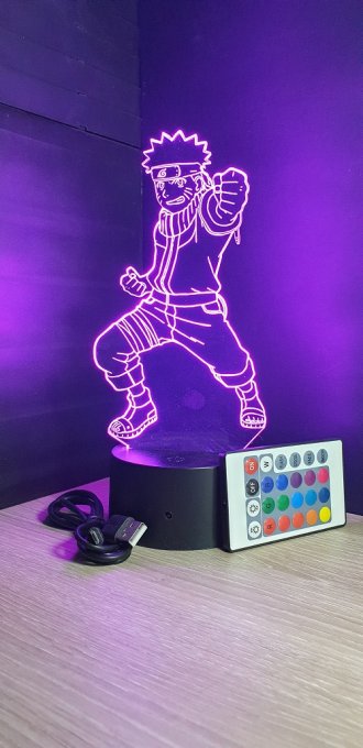 Lampe led 3D Naruto, manga ,veilleuse, déco, illusion, bureau, lumière