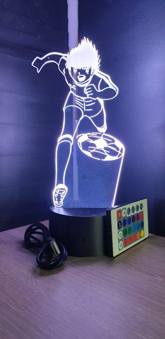 Lampe led 3D Olive et Tom, foot, veilleuse, idée cadeau, manga, animés, scan, déco, illusion, chevet