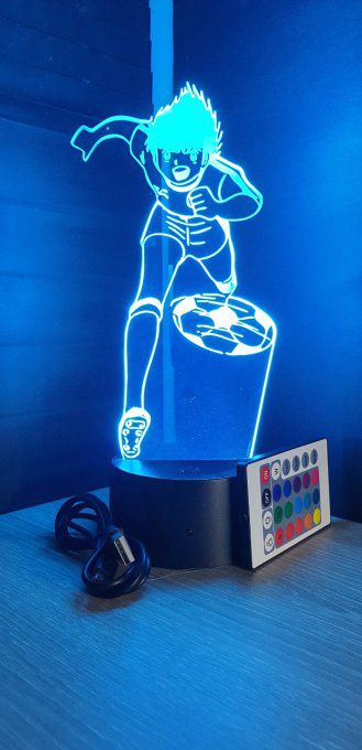 Lampe led 3D Olive et Tom, foot, veilleuse, idée cadeau, manga, animés, scan, déco, illusion, chevet