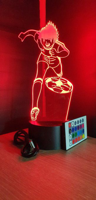 Lampe led 3D Olive et Tom, foot, veilleuse, idée cadeau, manga, animés, scan, déco, illusion, chevet
