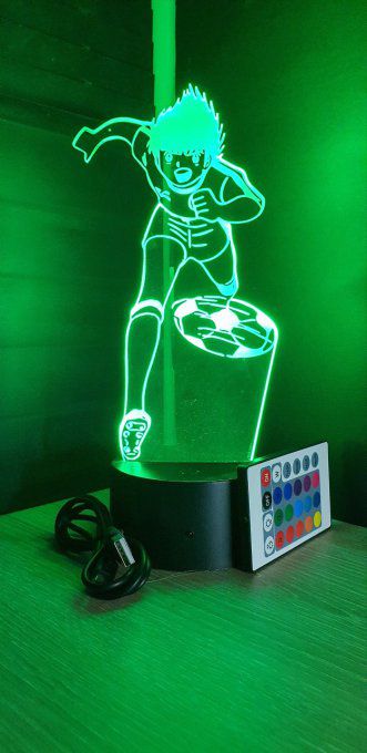 Lampe led 3D Olive et Tom, foot, veilleuse, idée cadeau, manga, animés, scan, déco, illusion, chevet