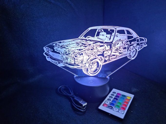 Lampe led 3D Opel Manta, voiture, veilleuse, chevet, cadeau