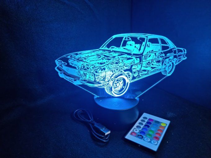 Lampe led 3D Opel Manta, voiture, veilleuse, chevet, cadeau