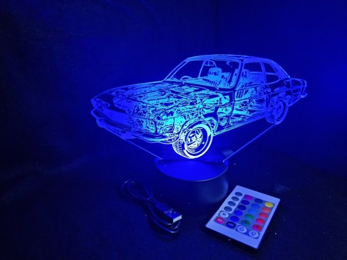 Lampe led 3D Opel Manta, voiture, veilleuse, chevet, cadeau