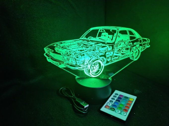 Lampe led 3D Opel Manta, voiture, veilleuse, chevet, cadeau