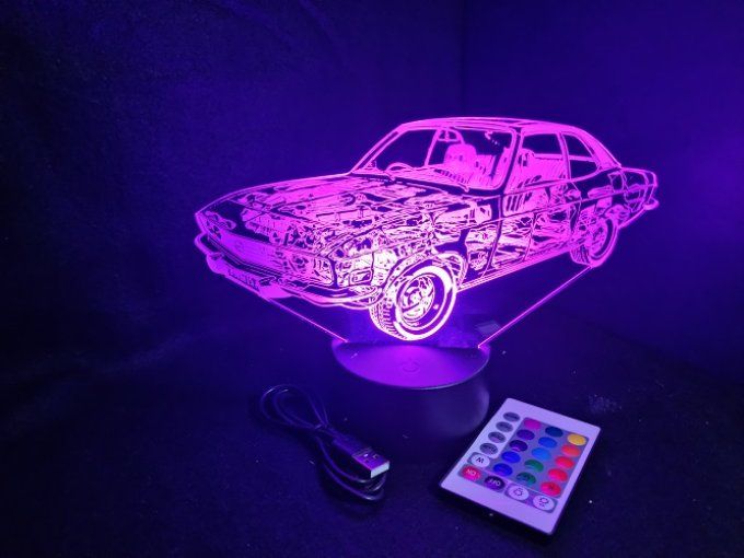 Lampe led 3D Opel Manta, voiture, veilleuse, chevet, cadeau