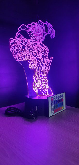 Lampe led 3D Optimus Prime, dessin animé, veilleuse, déco, chambre, chevet, éclairage, personnalisé